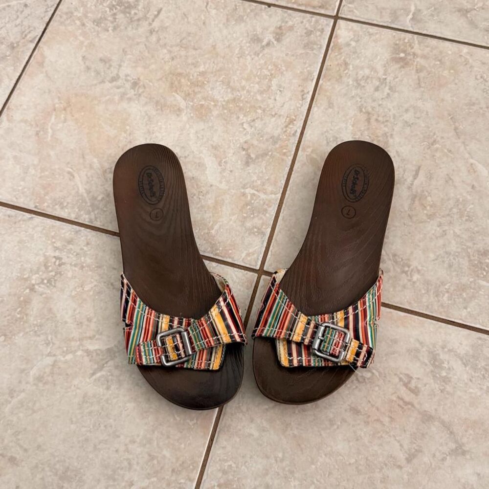 Striped Mini Platform Sandals Dr. Scholl’s Advanced Comfort Series Size 7